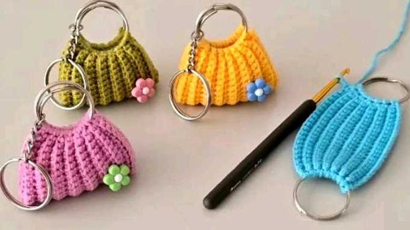 Cute Crocheted Mini Bag Keychains