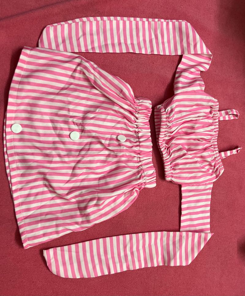 Crop Top And Skirt Co-ord Set
