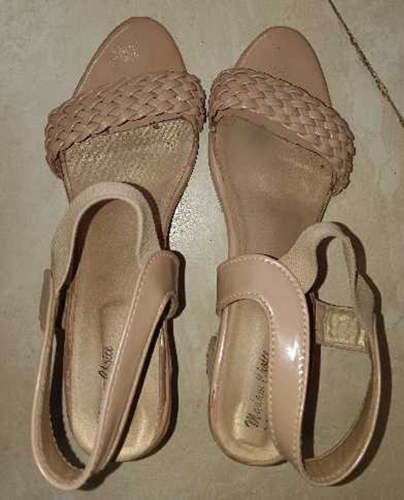 Nude Woven Heels