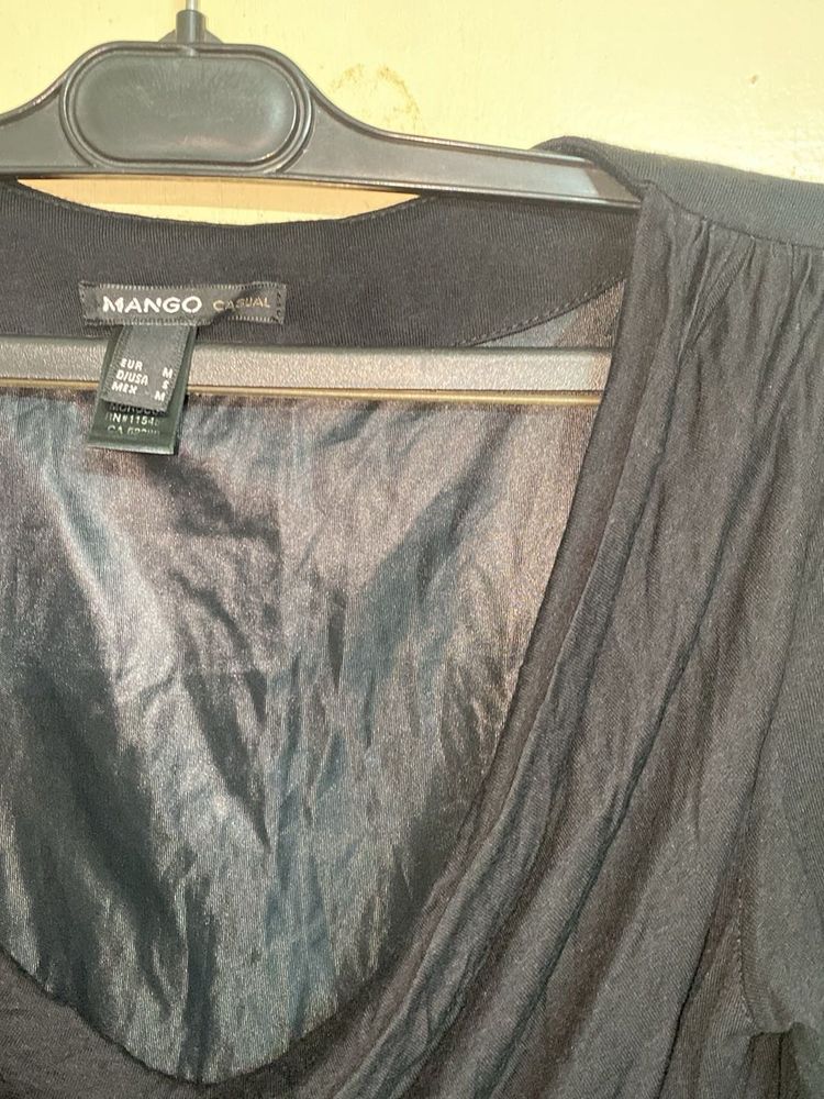 Mango Casual Black Top - Size M