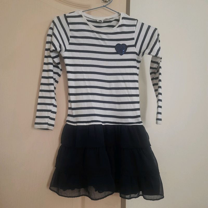 Smart Navy Blue Full Sleeves Dress for Kids from D