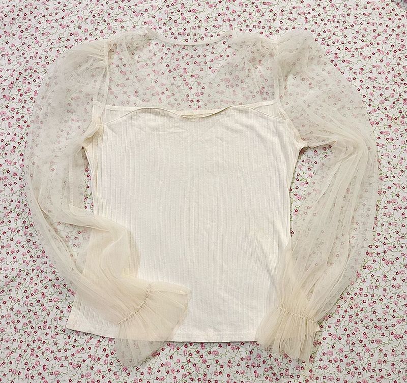 Sheer Sleeve Top