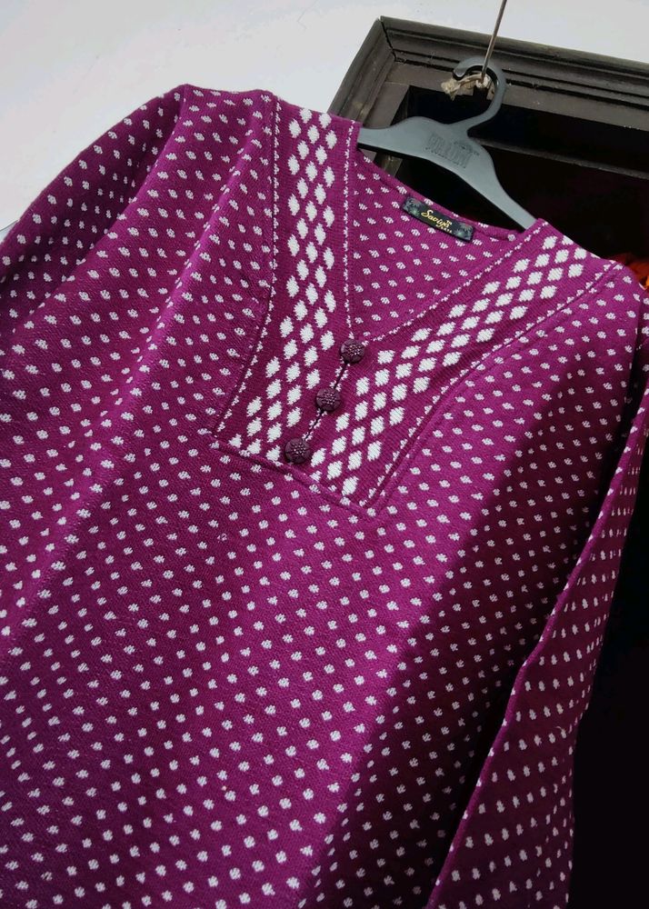 Purple Printed Kurti