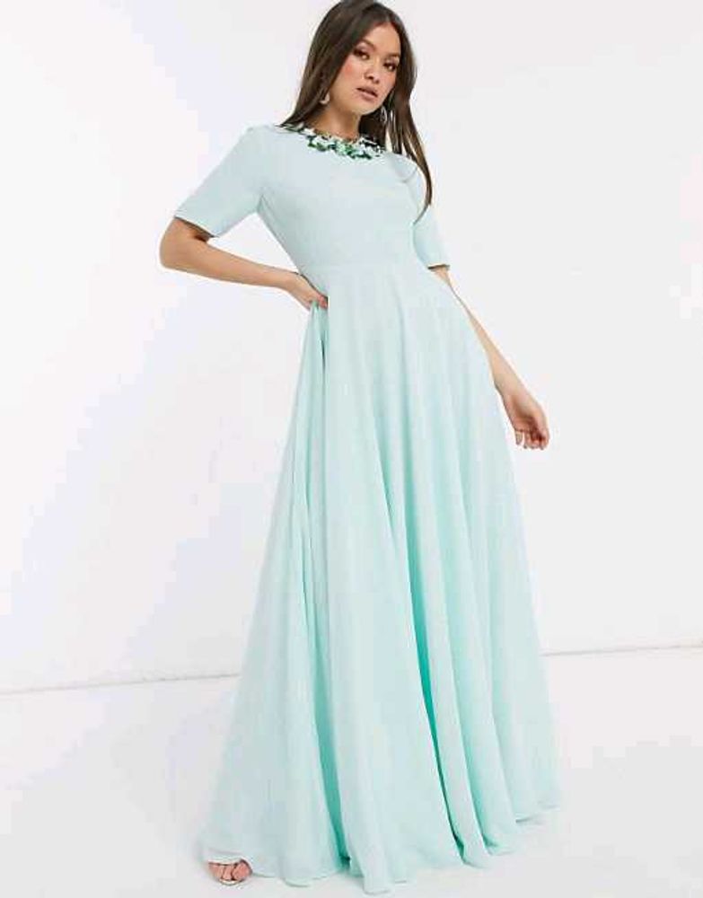 Asos Floor Touch Long New Dress