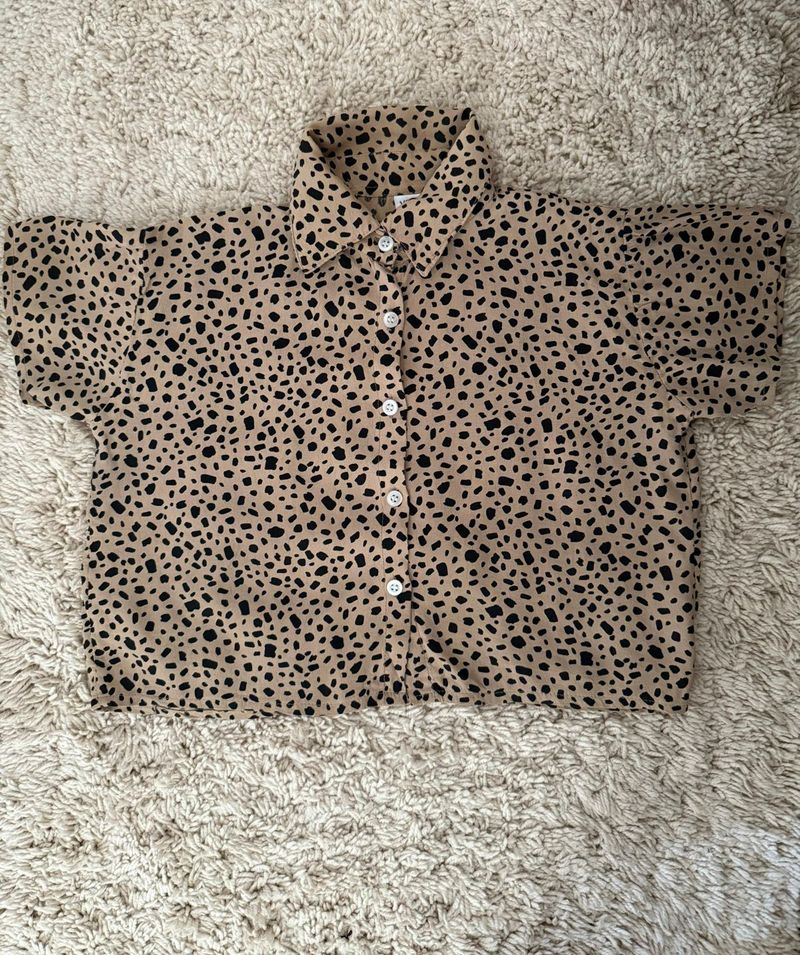 Vero Moda Tan And Black Print Shirt