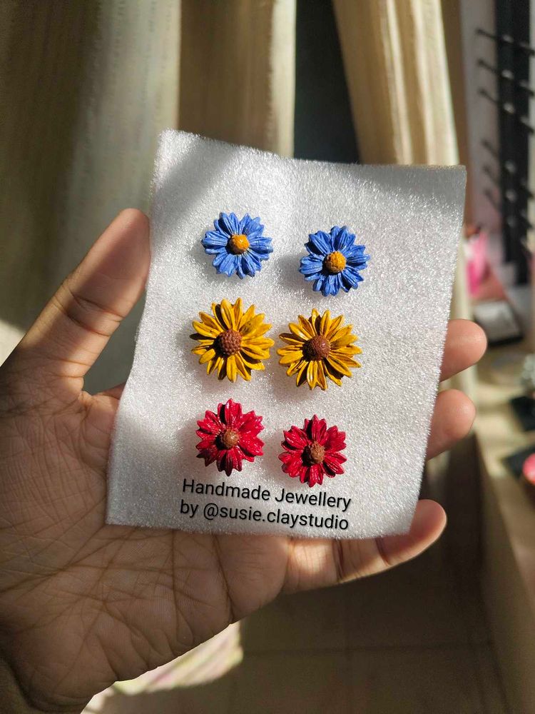 Sunflower Stud Earrings Set 🌻