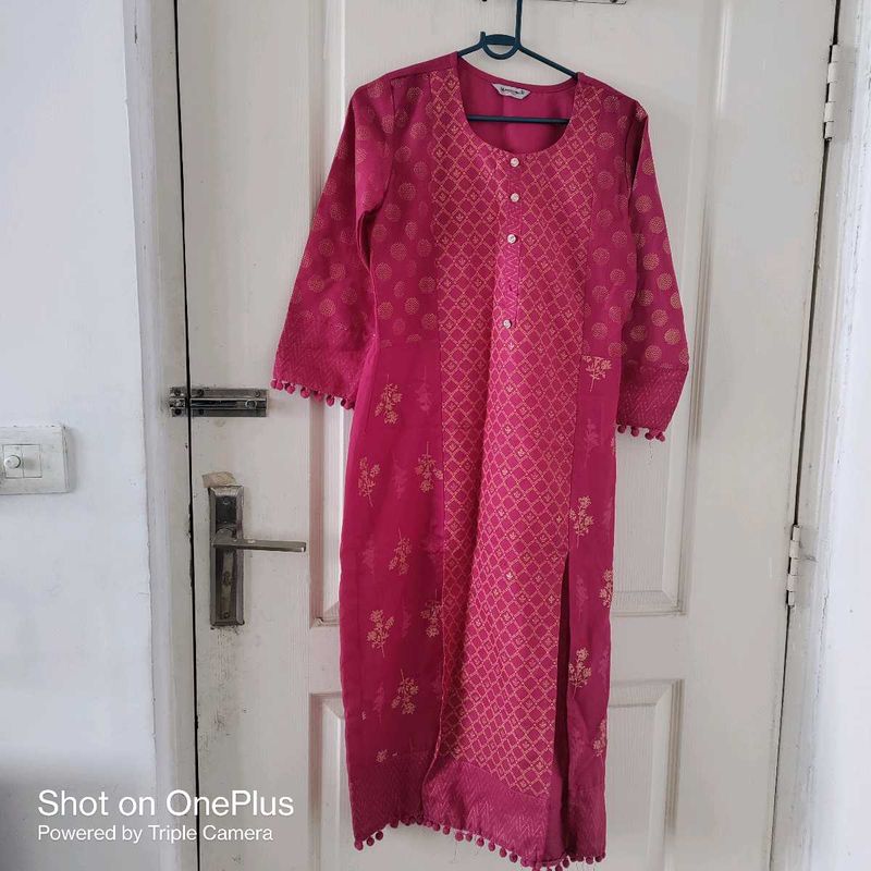 Pink Printed Kurta