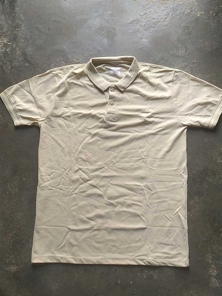 Casual Beige Polo Shirt
