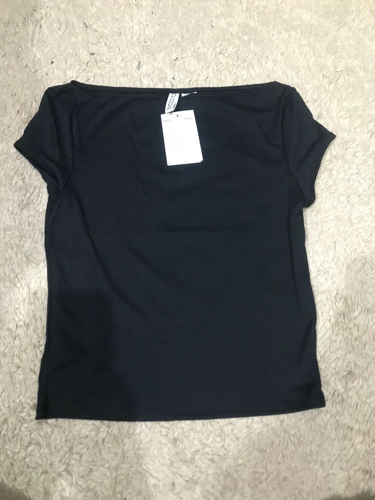 H&amp;M Boat Neck Ribbed Top