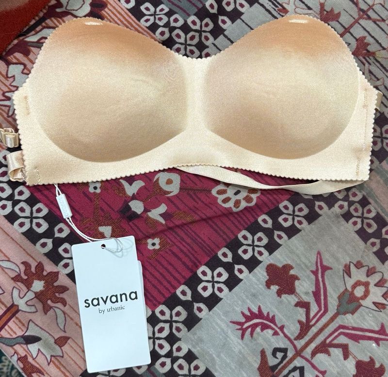 Savana Beige Strapless Bra