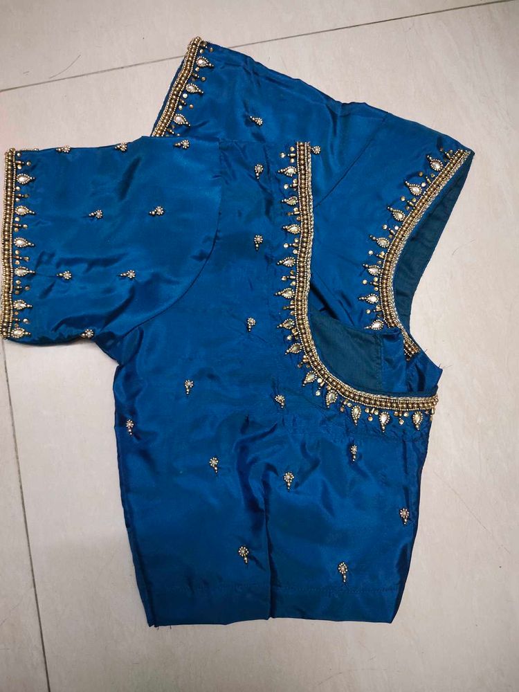 Price Drop 🥳Peacock Blue Maggam Blouse