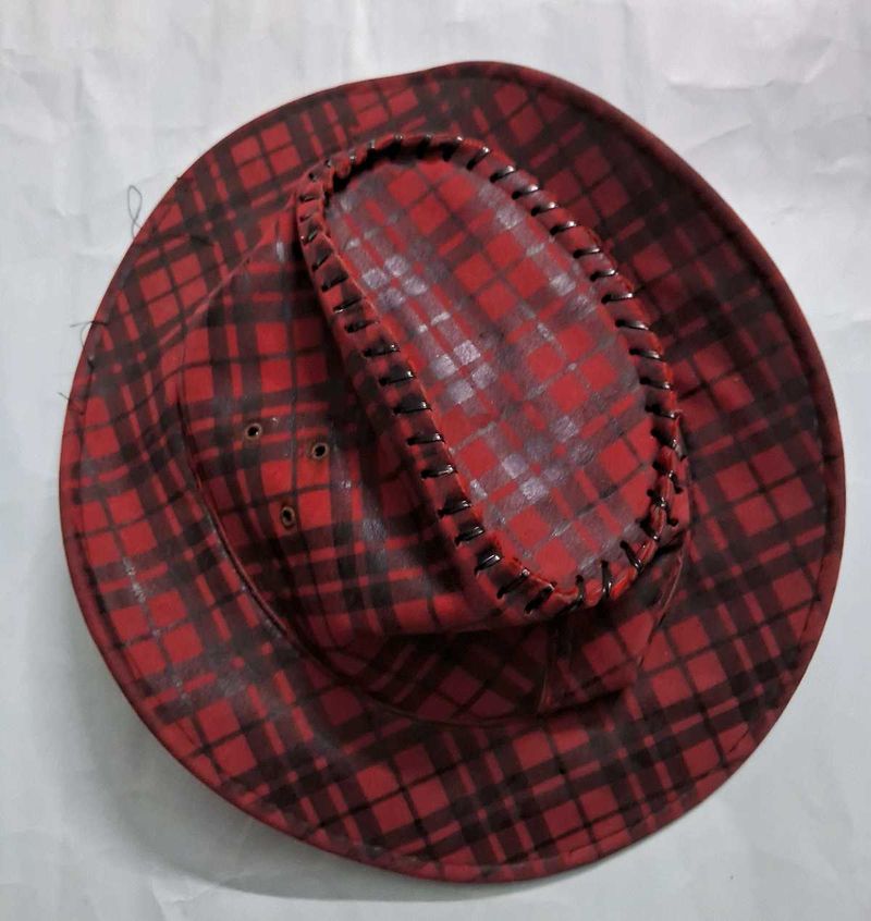 Red Plaid Cowboy Hat