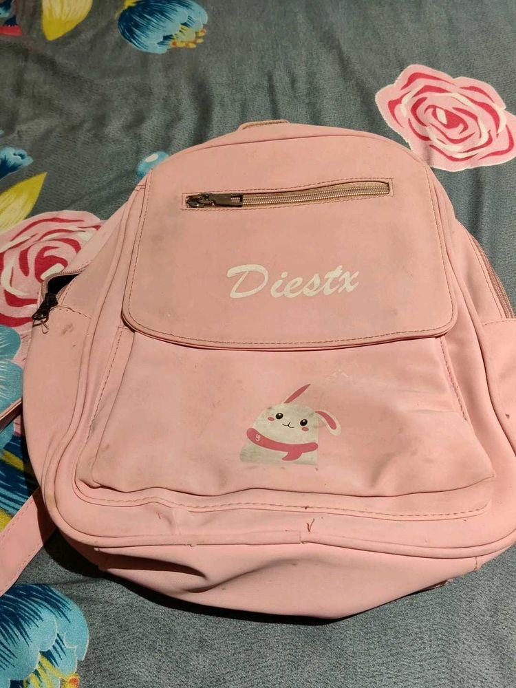 Pink Backpack with Bunny