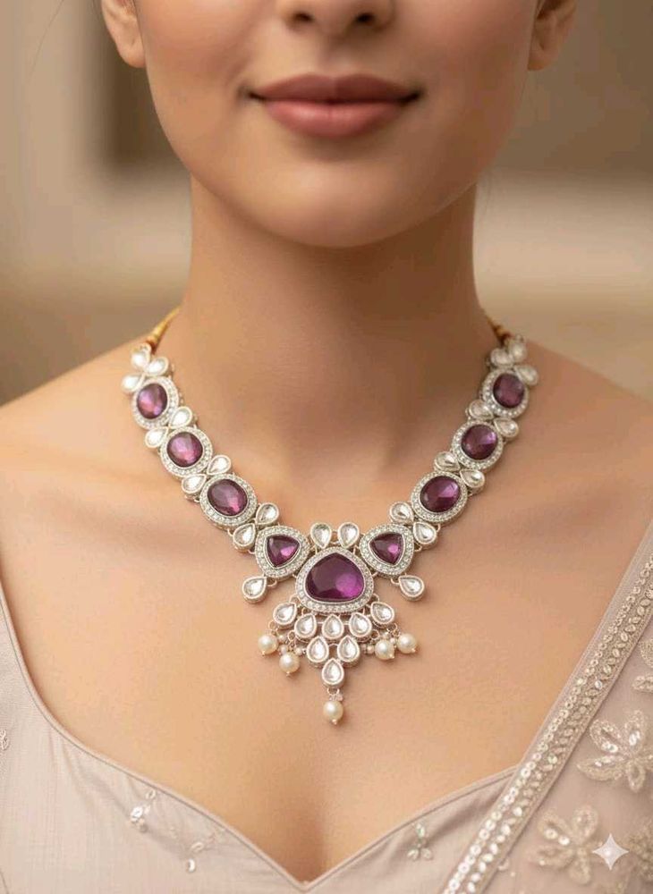 Elegant Kundan &amp; Stone Necklace