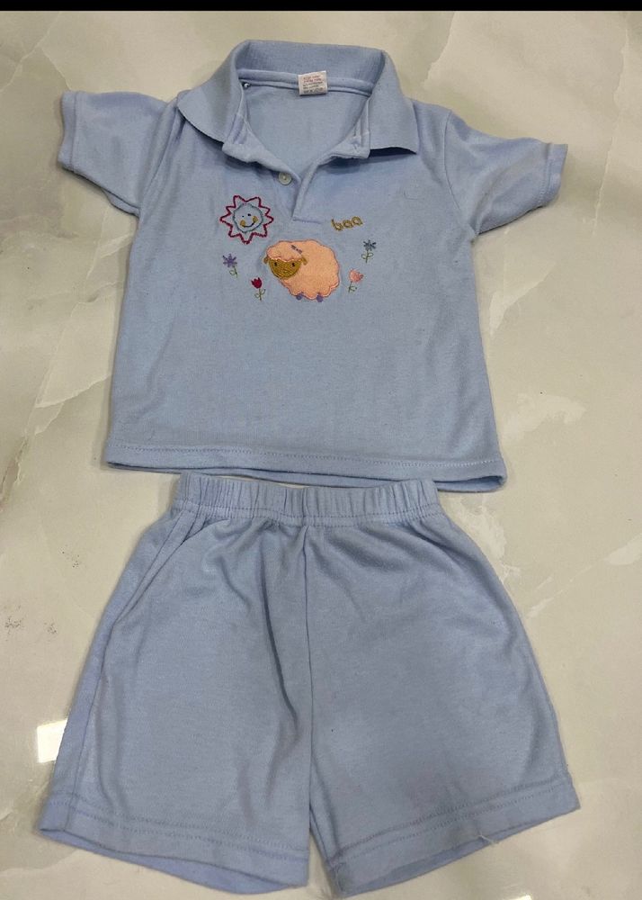 Blue Tshirt And Shorts set