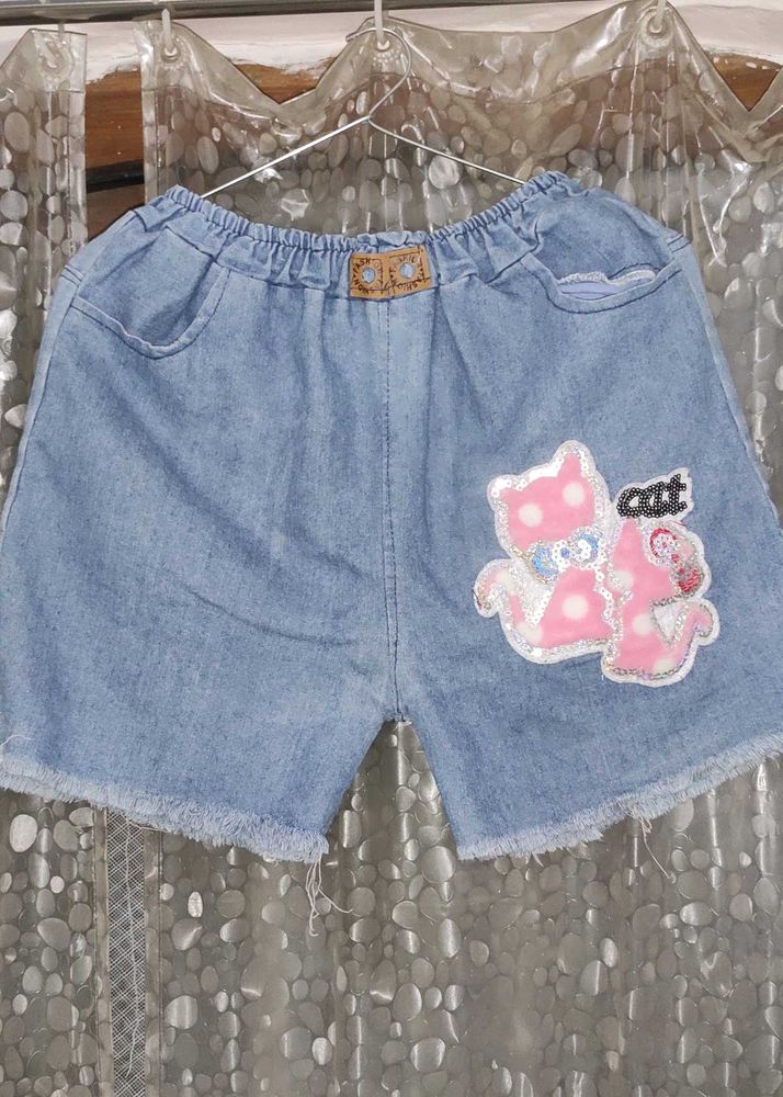 New Blue Cute Denim Shorts For Girls