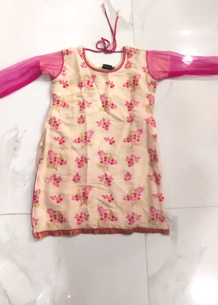 Floral Tunic with Sheer Sleeves