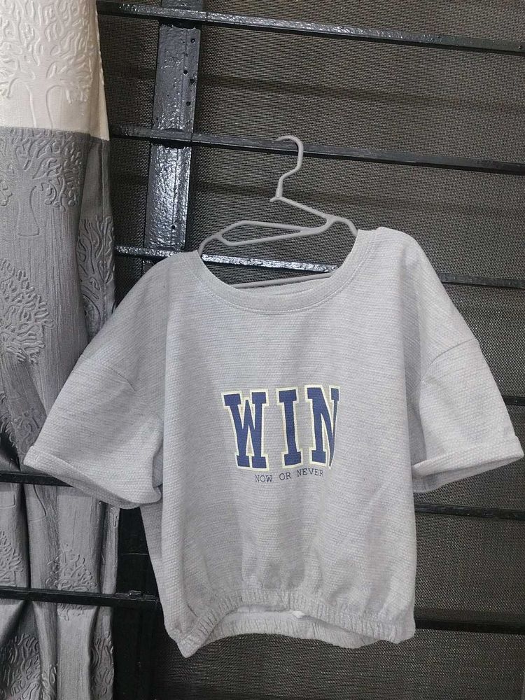 Grey Crop Top