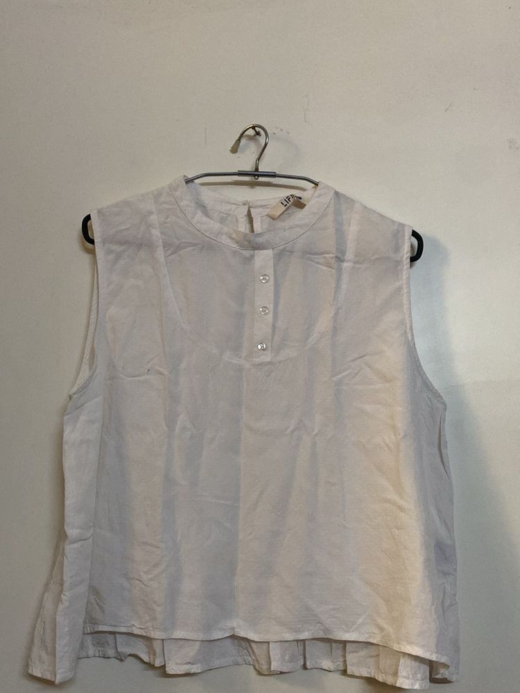 Sleeveless White Top