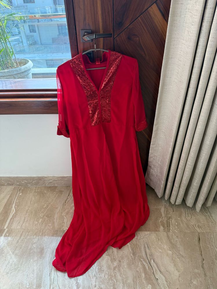 Elegant Red Ethnic Gown