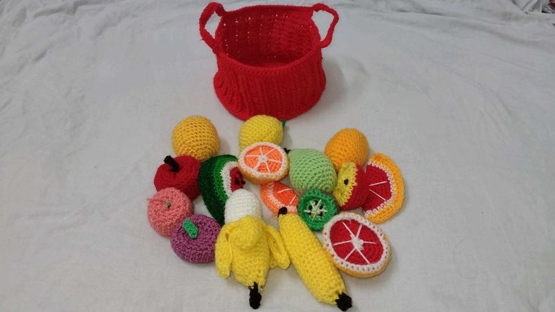 Crochet Fruit Basket Toy