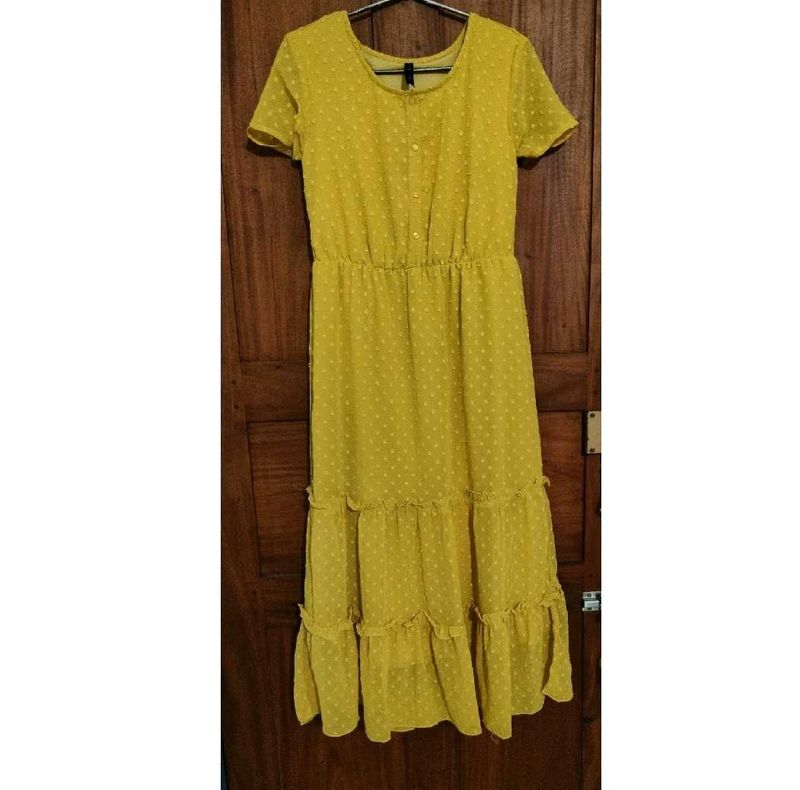 Yellow Tiered Maxi Dress
