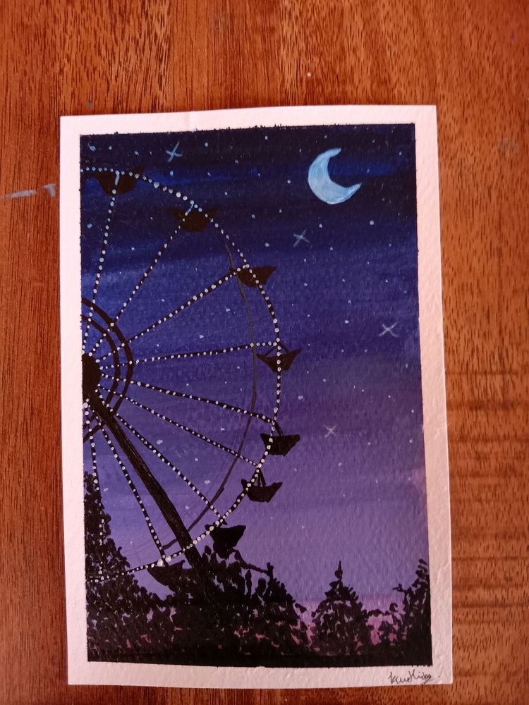 Acrylic On Paper - Starry Ride