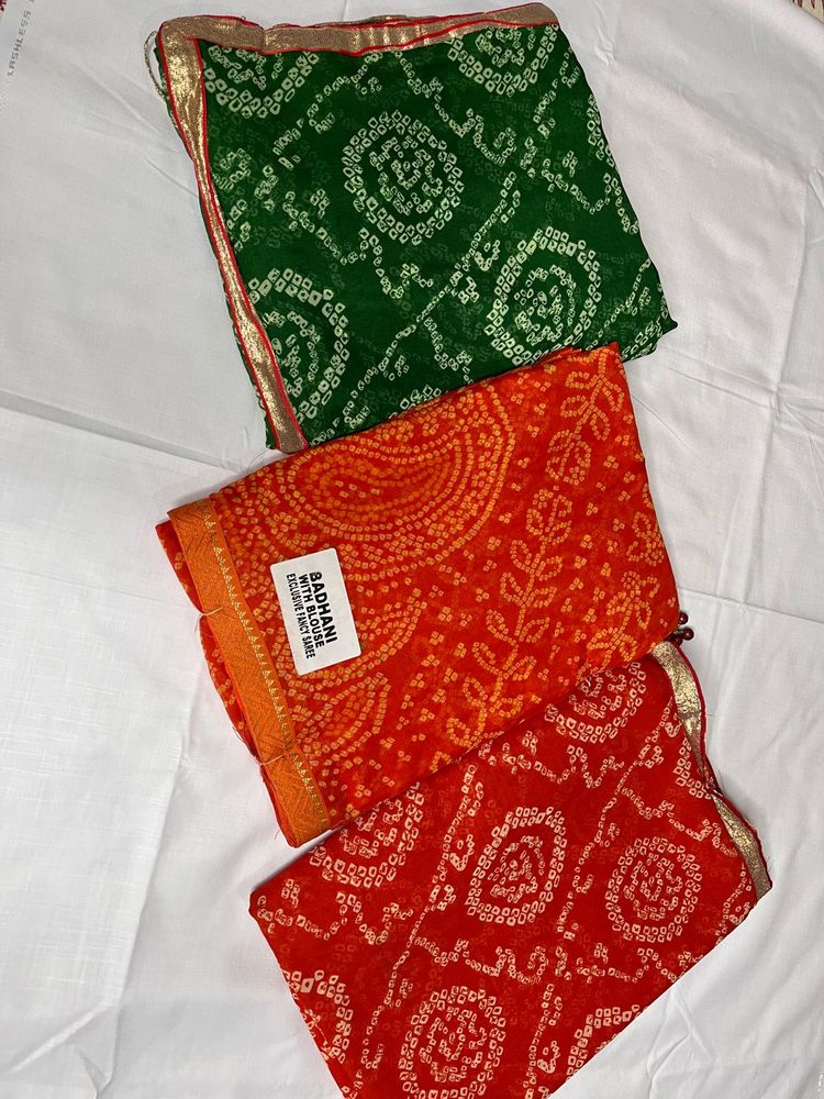 Bandhej Wedding Wear Saree