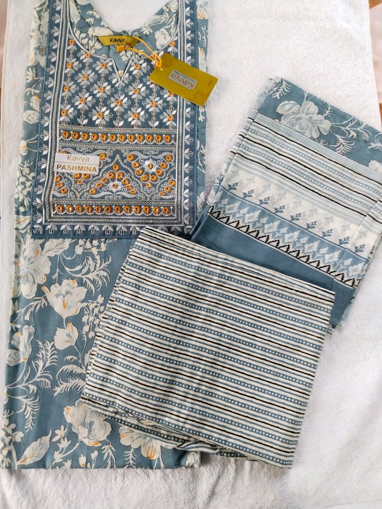 Kanvas Pashmina Salwar Kameez Set