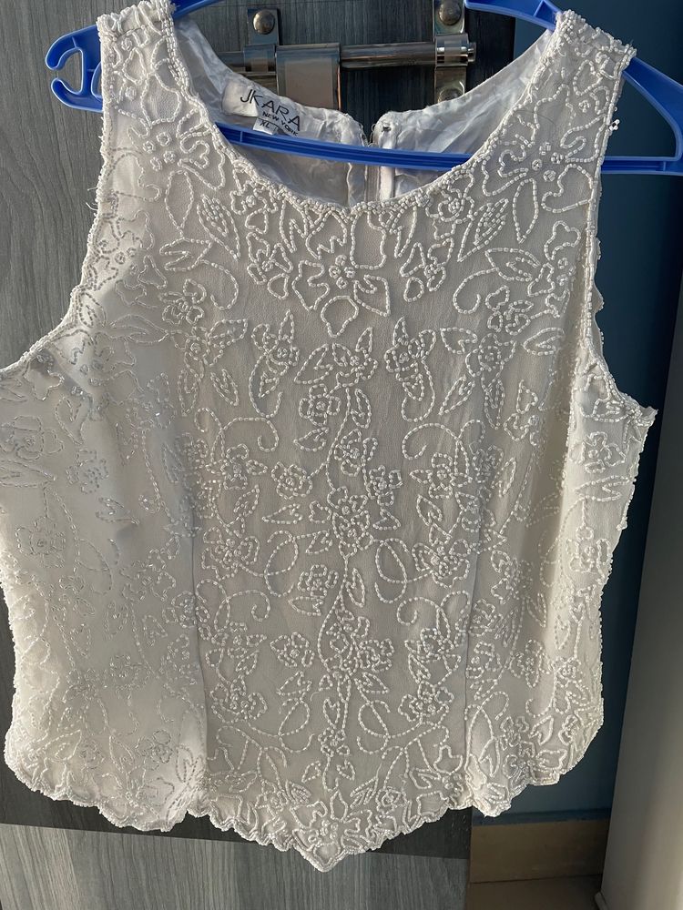 Hand Work White Top