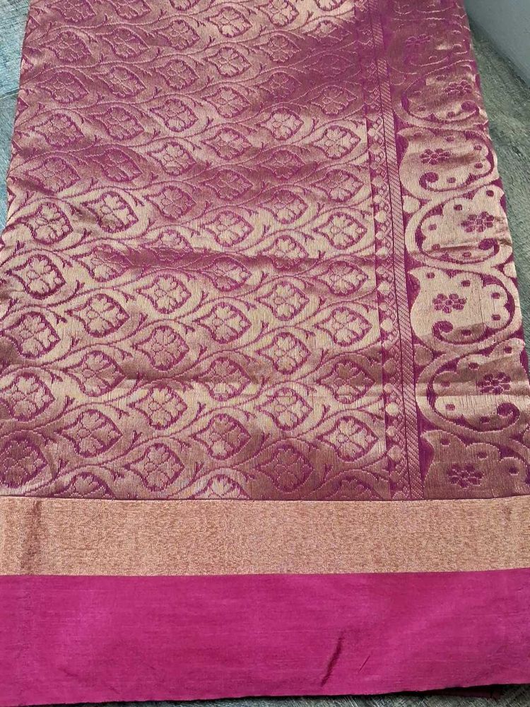 Magenta Banarasi Silk Saree