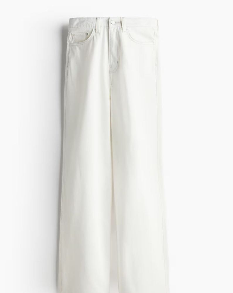 Wide Leg White Jeans