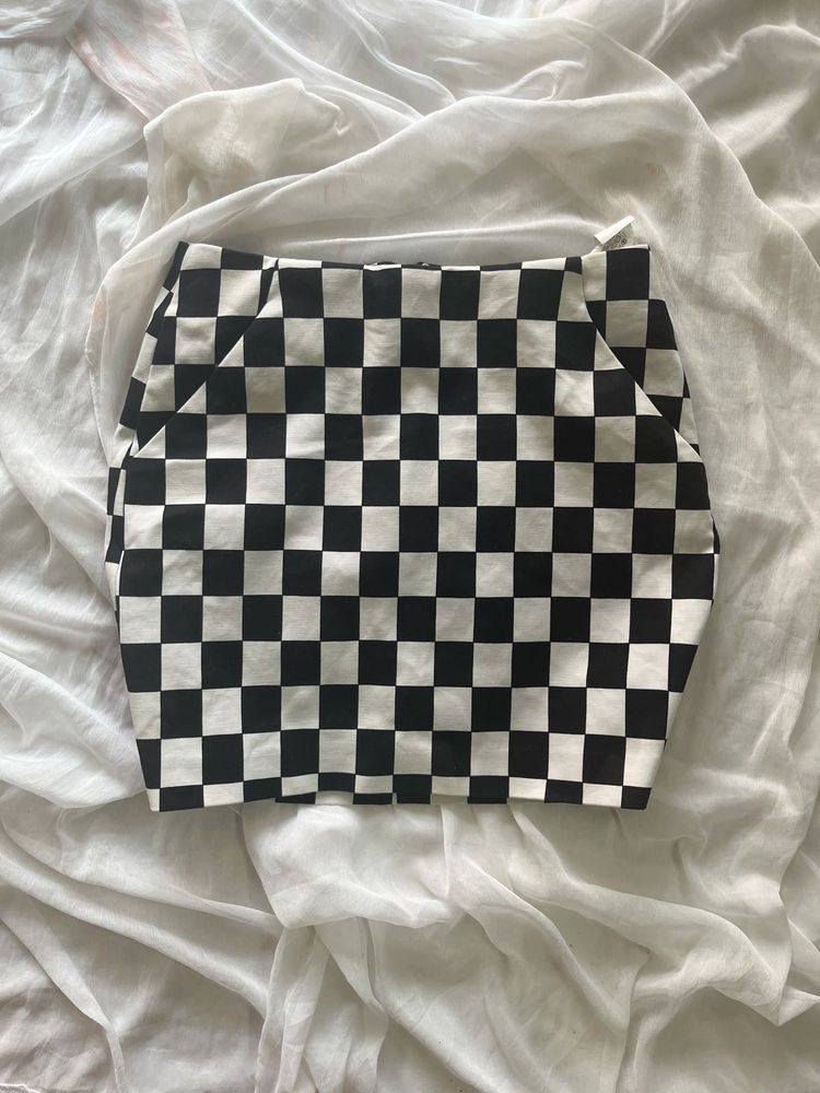 ZARA Checkered Mini Skirt