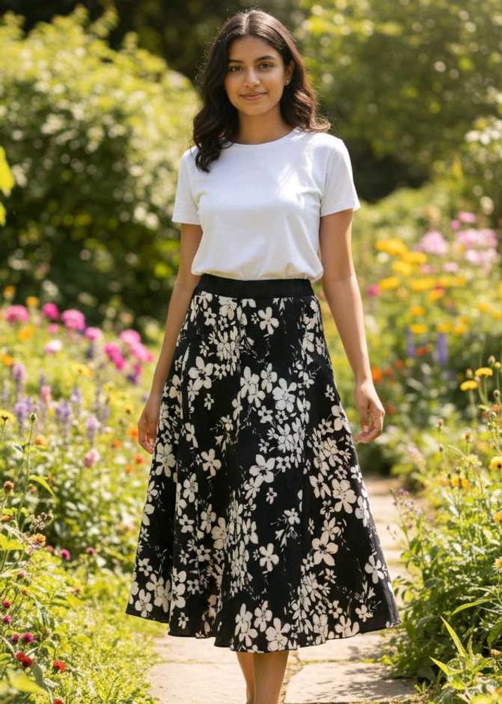 Floral Midi Skirt