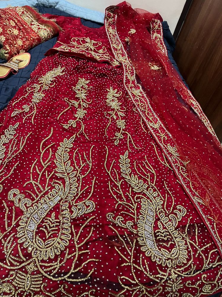 Red Embroidered Lehenga Choli