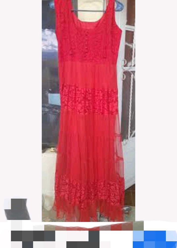 Red Ethnic Gown Dress