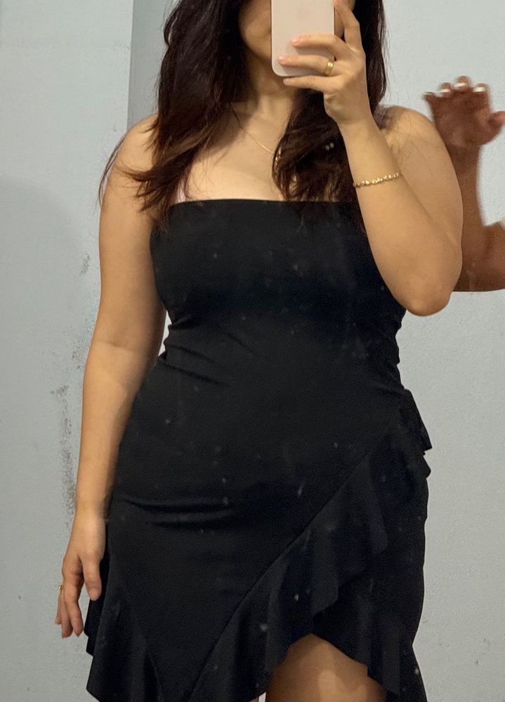 Black Ruffle Mini Dress