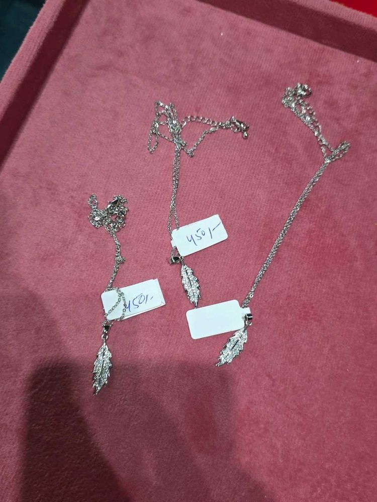 Combo 3 Silver Leaf Locket Chain