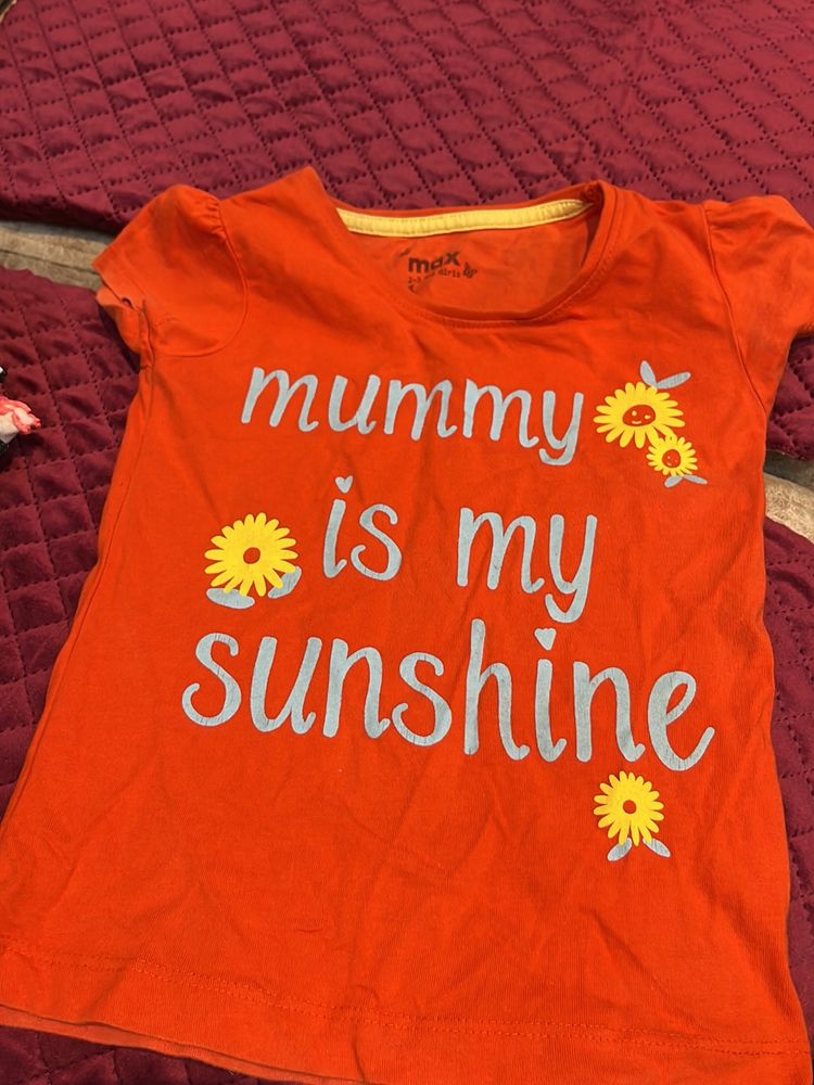 2-3 Year Old Top For Girl-three Tshirts