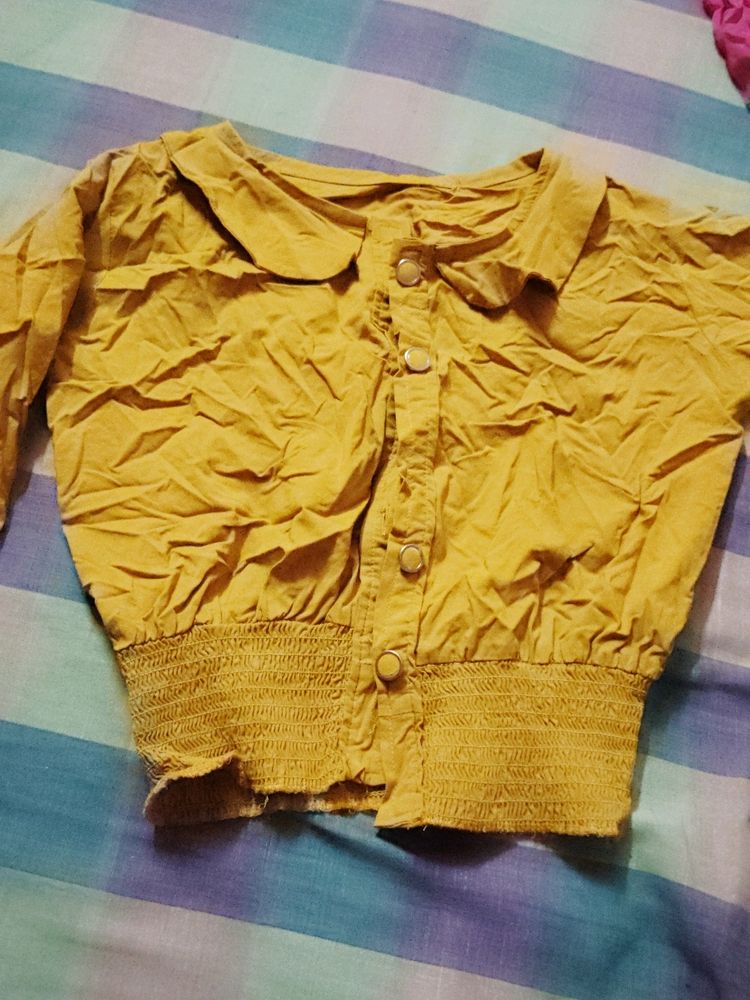 Mustard Crop Top Jacket