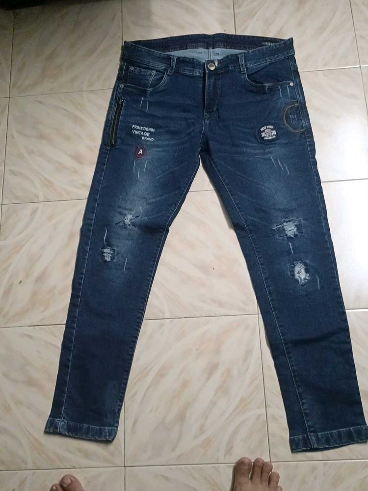 Stylish Dark Blue Denim Jeans