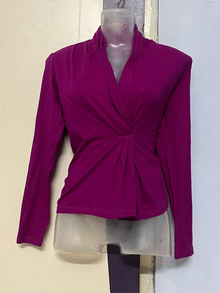 Pintrest Magenta Wrap Front Top