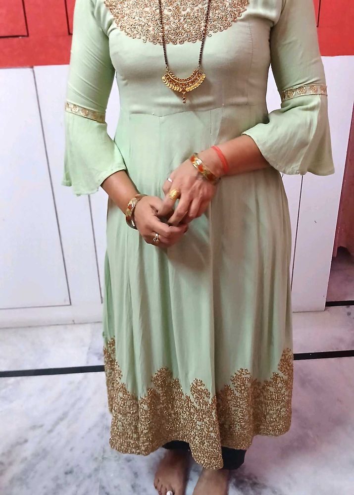 PRICE DROP💥 Light Green Long Frock  Kurti