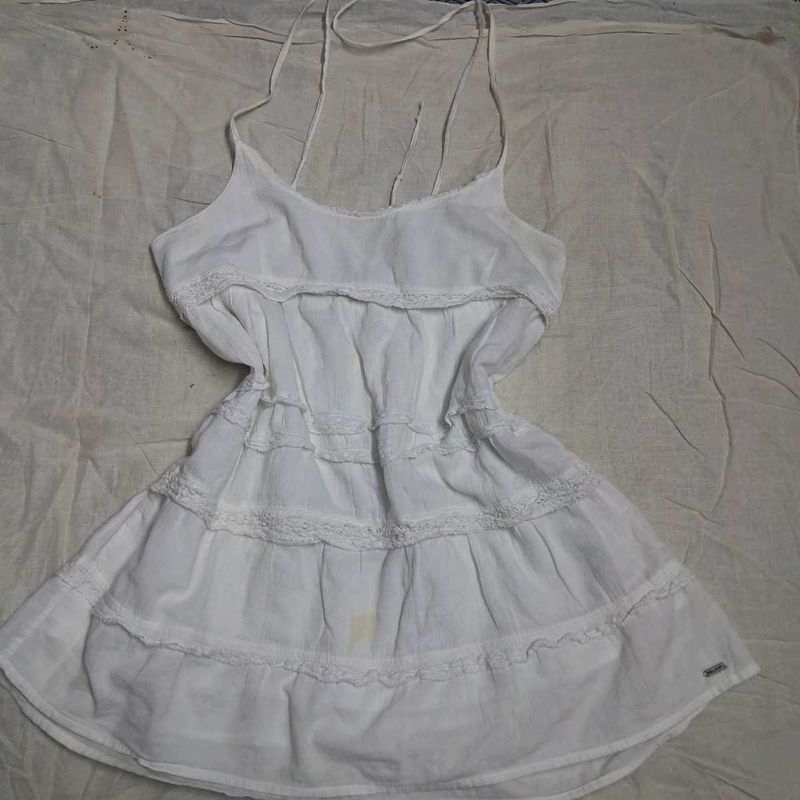 white backless long Top