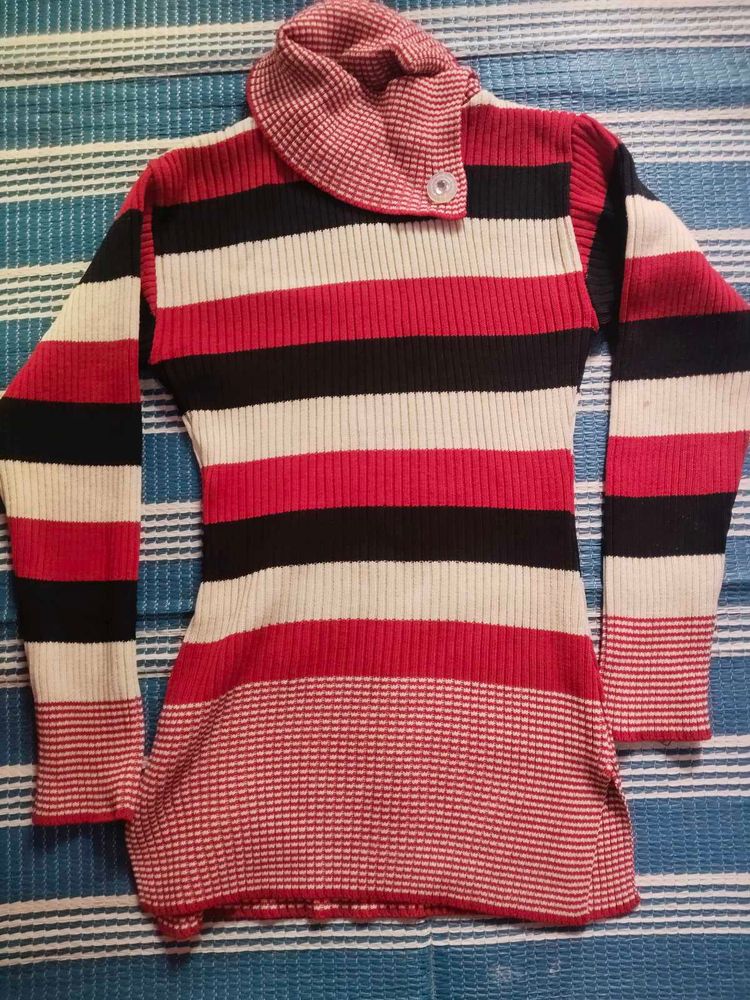 Striped Turtleneck Sweater