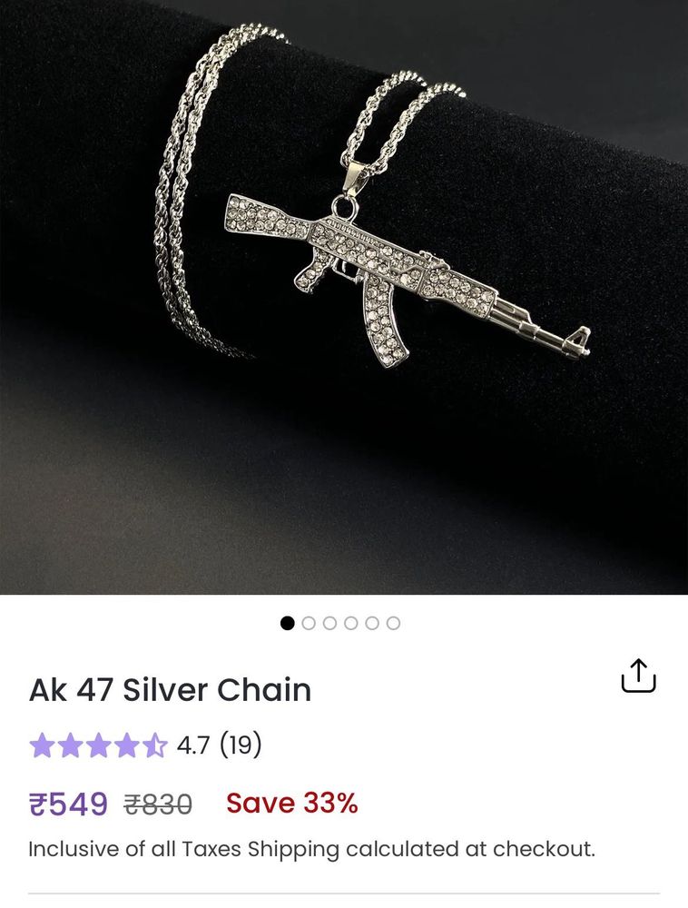 AK-47 Silver Chain
