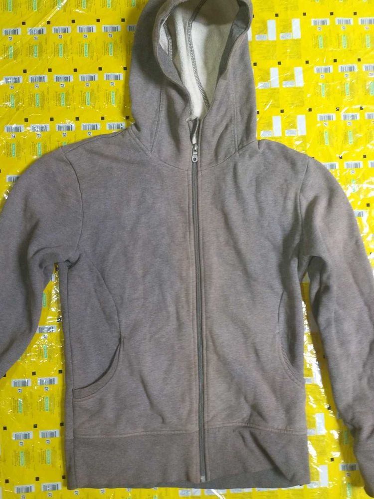 Gray Zip-Up Hoodie for boys and men.