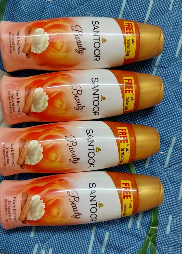 Santoor Beauty Perfumed Talc..4 Bottle 10 Seal Pac