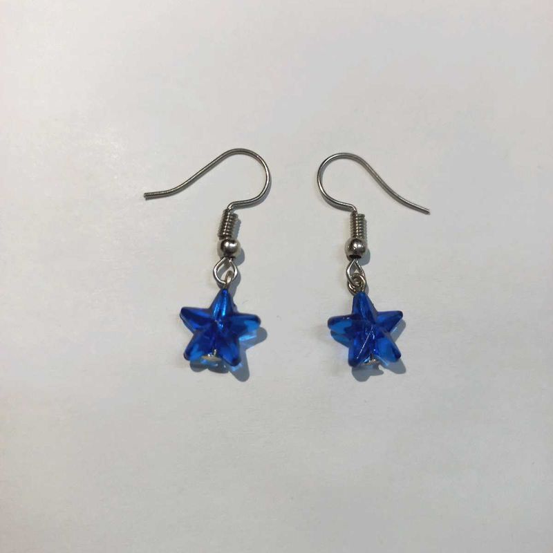 Handmade Blue Star Earrings