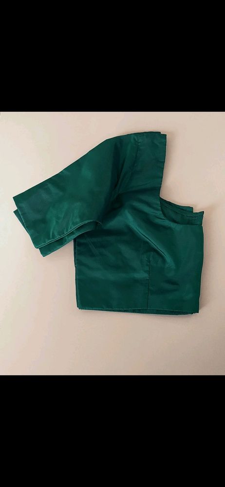 Christmas Green silk blouse